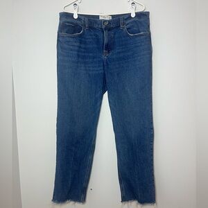 Abercrombie & Fitch Blue The '90s Straight Mid Rise Jeans Size 32/14S Curve Love